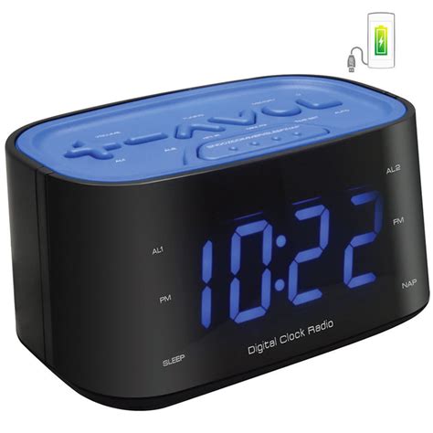 Fm Radio Dual Alarm Clock Large Big Led Digital Display Number Charger Usb Port Ebay