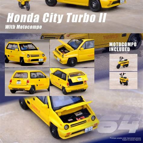 INNO64 Honda City Turbo II Yellow With Motocompo MINIATURE TOY SHOP