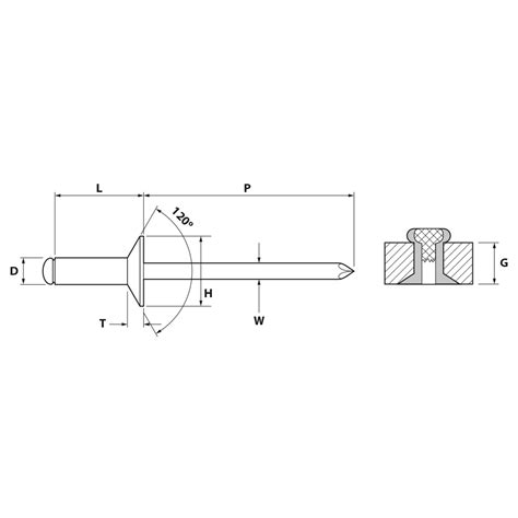 Remache Tubular DIN 7337 A C Avellanada Aluminio Acero LUSAN