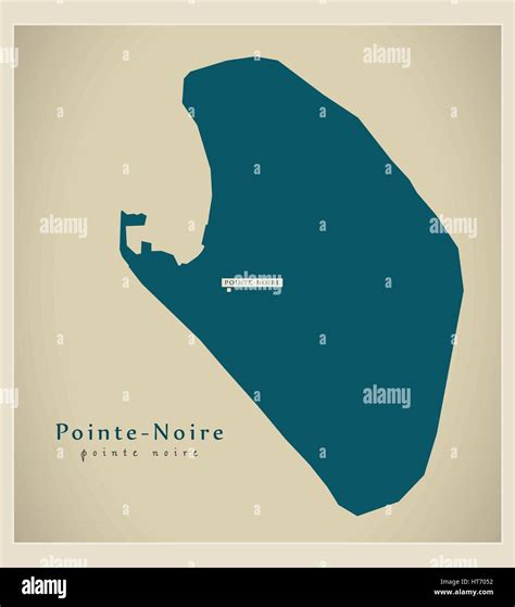 Modern Map - Pointe-Noire CG illustration silhouette Stock Vector Image ...