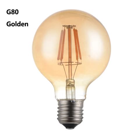 Golden G80 LED Edison Filament Light Bulb 8W Led Bulb E27 220V Globe