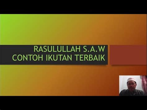 KULIAH SUBUH RASULULLAH S A W CONTOH IKUTAN TERBAIK YouTube