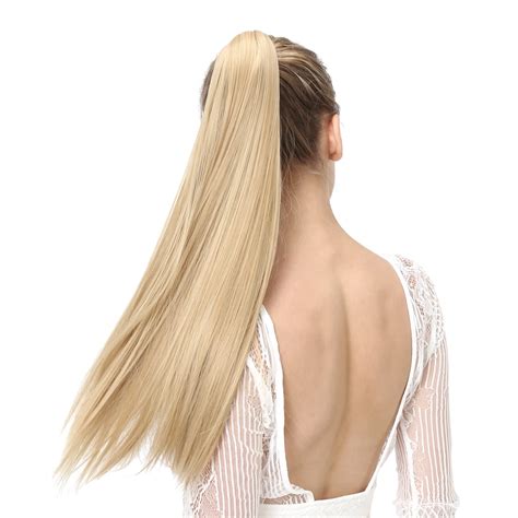 Noir De Jais Pouces Extension Capillaire Synth Tique Lisse Et Longue