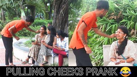 Pulling Cheeks Prank On Stranger Girls 😂 Epic Reaction Debarthi