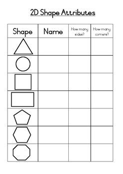 shapes names sides  corners  theteachingbirdie tpt