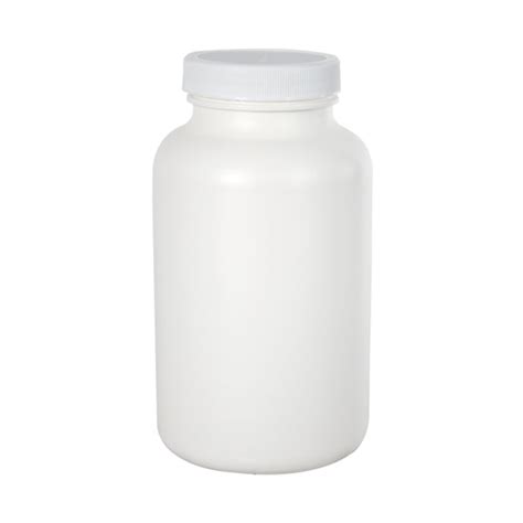 500cc 16 9 Oz White Hdpe Packer Bottle With 53 400 White Ribbed Cap With F217 Liner U S