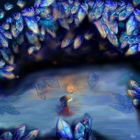 Crystal Caverns CreativeKass Drawings Illustration Landscapes