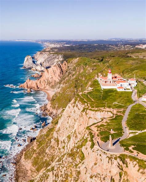 aerial view  cabo da roca lighthouse  landmark  colares lisbon