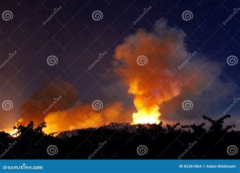 Wildfire Smoke Plume at Night Stock Photo - Image of wild, fires: 82361864