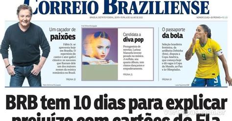 Capa Correio Braziliense Edi O Sexta De Julho De