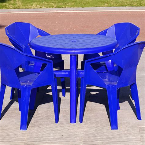 Modern Plastic Patio Table Outdoor Dining Table with Umbrella Hole ...