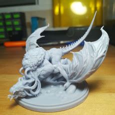 3D Printable Elder Brain Dragon (80mm Base) by Zio