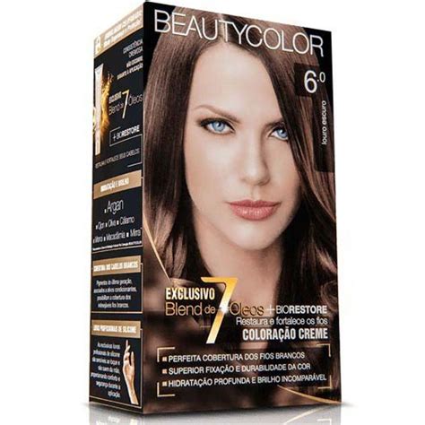 Tinta 6.0 Escurece O Cabelo - Tintura Para Cabelo Beauty Color 6.0 Louro Escuro - Embalagem 1X1 UN ...