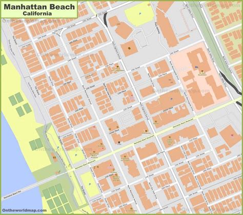 Manhattan Beach City Center Map - Ontheworldmap.com