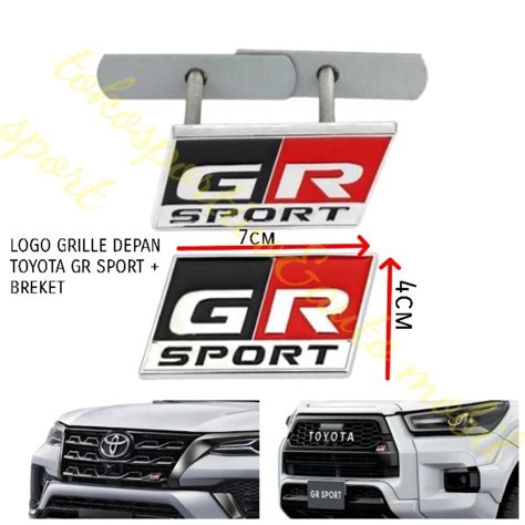 Jual Logo Emblem Lambang Grille Depan Toyota Gr Sport Breket Mental