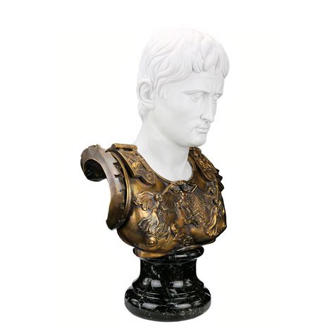 Italian Handmade Marble Bust Of Caesar Augustus Gruggeri 600030022