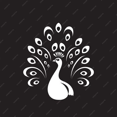 Premium Vector Feathery Majesty Peacock Icon Emblem Lush Plumage