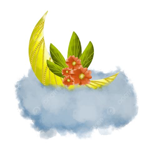 Clipart Luna Y Flor Acuarela Png Ramadán Acuarela Flor Png Y Psd