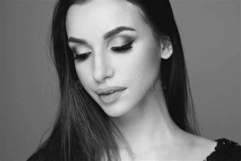 Pretty Brunette Woman Portrait Stock Photo Image Of Cute Fashion