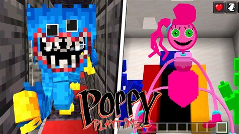 Kita Dikejar Huggy Wuggy Dan Mommy Poppy Playtime Chapter 2 Addon Minecraft Pe Youtube