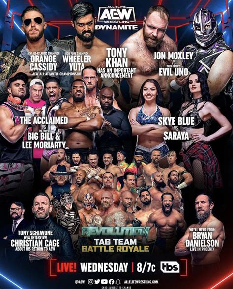 Card For Tonights Aew Dynamite Raewofficial