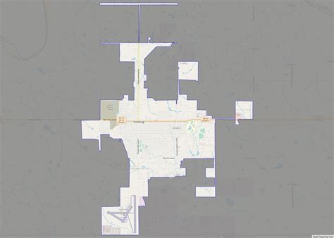 Map of Cushing city, Oklahoma