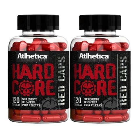 Kit 2X Hardcore Red Caps Hardcore Series 120 Cápsulas 210mg Cafeína Atlhetica Nutrition