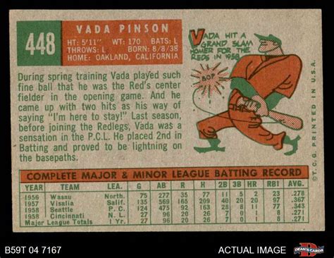 1959 Topps 448 Vada Pinson