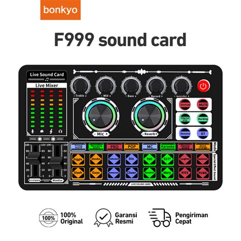 Bonkyo F999 Sound Card Peralatan Siaran Langsung Set Lengkap Kartu