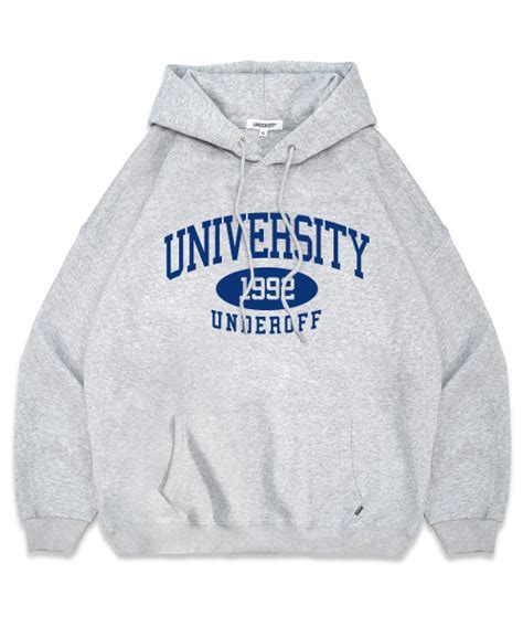 Musinsa Underoff Double Cotton Peach Skin Overfit Hood University Melange