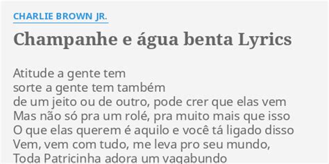 Letra De Charlie Brown Jr Champanhe E Água Benta