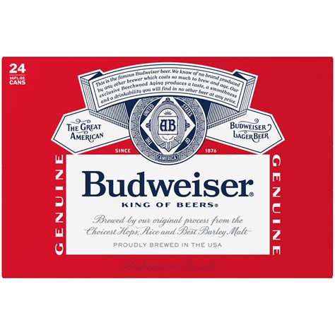 Budweiser Beer 30 Pack Beer 12 Fl Oz Aluminum Cans Abv