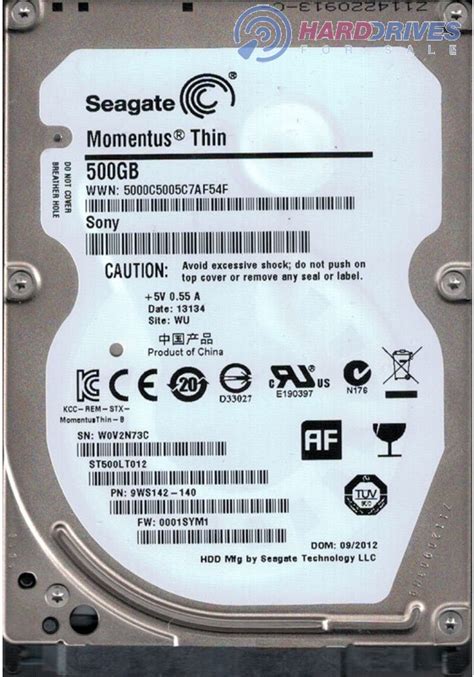 Seagate ST500LT012 P/N: 9WS142-140 F/W: 0001SYM1 WU 500GB