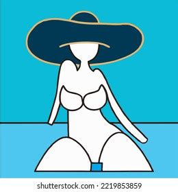 Women Bikini Illustration Vector Drawing Figure Stock Vector Royalty Free 2219853859