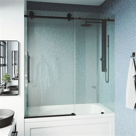 Elan Cass 60w X 66h Single Sliding Frameless Tub Door With Locktrack™ Technology Cuarto De