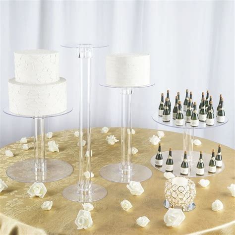 4 Tier Clear Acrylic Cake Stand Set Cupcake Holder Dessert Pedestals