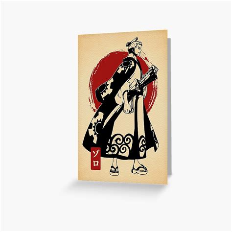 Roronoa Zoro Wano Greeting Card By Paulnevarez Redbubble