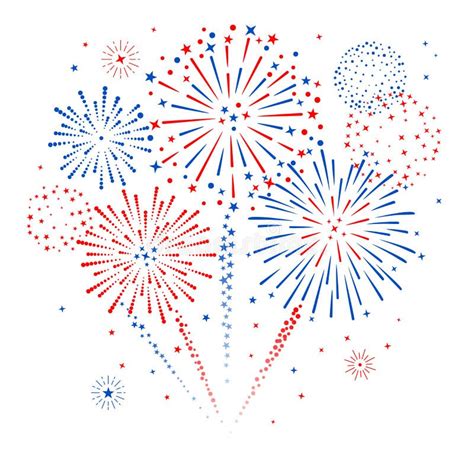 Colorful Vector Fireworks On White Background Stock Vector