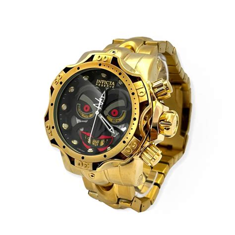 Rel Gio Masculino Invicta Venon Coringa Dourado Fundo Preto Linha Gold