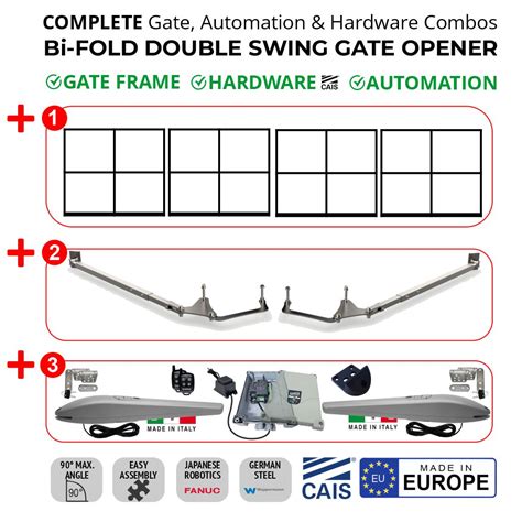 6m Trackless Bi Fold Double Swing Gate And Gate Automation Kit Combo Bi