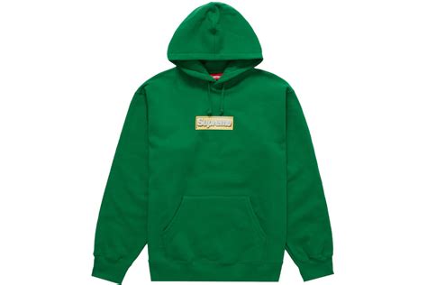 Supreme Bling Box Logo Hooded Sweatshirt Green Mens Ss22 Us