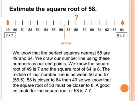 Estimating Square Roots (Number Line Method) | PPT