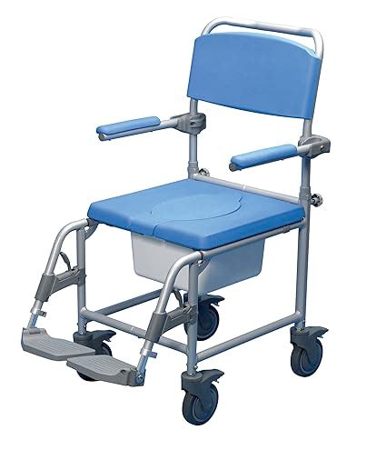 Days Deluxe Wheeled Shower Commode Chair Attendant Propelled Padded