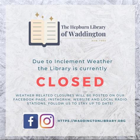 Closed Today The Hepburn Library Of Waddington