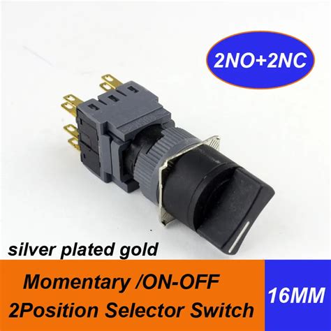 10pcs Packing Momentary Rotary Switch Dia 16mm 2 Position Selector Push