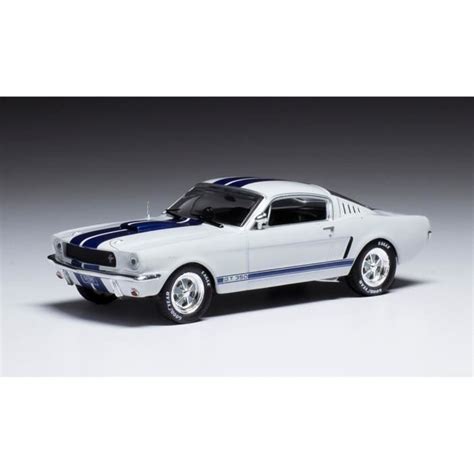 Miniatures montées Ford Mustang Shelby GT 350 Blanches bandes bleus