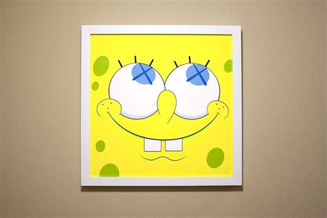 Kaws Spongebob Street Art Art Screen Printing