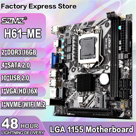 SZMZ H61 ME Mini ITX Motherboard LGA 1155 Support NVME M 2 WIFI M 2