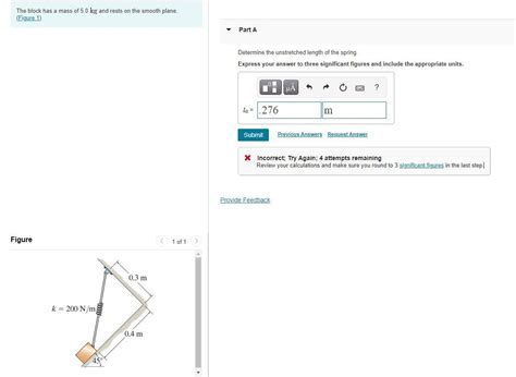 Solved The Block Has A Mass Of 5 0 Kg And Rests On The Chegg