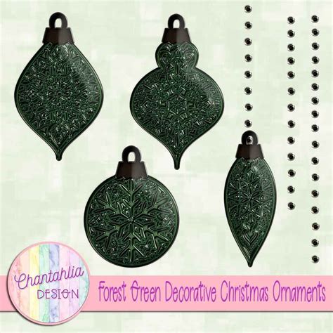 Free Forest Green Decorative Christmas Ornaments Design Elements